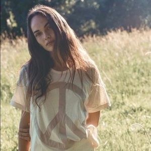 NWT Golden Brown The Label Come Together Flag Tee